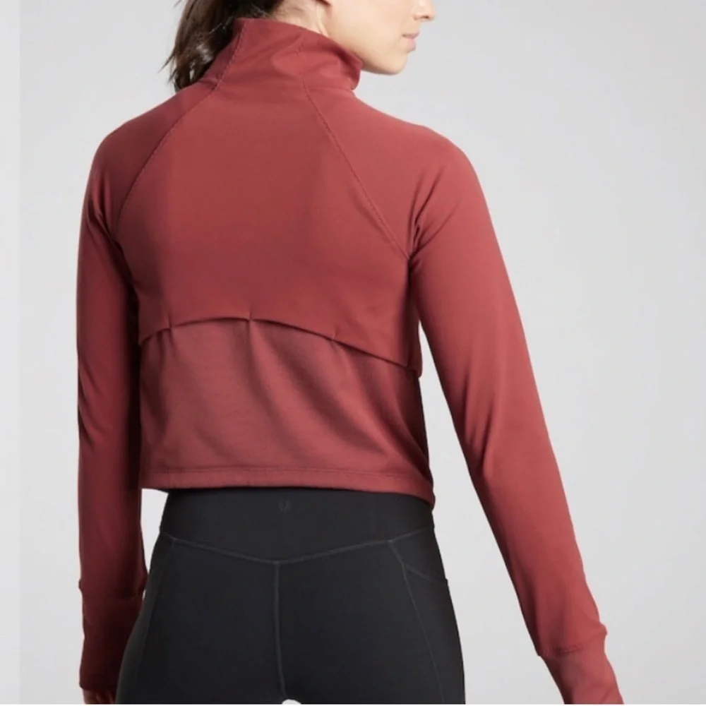 Athleta Shanti Crop Jacket Maple Red